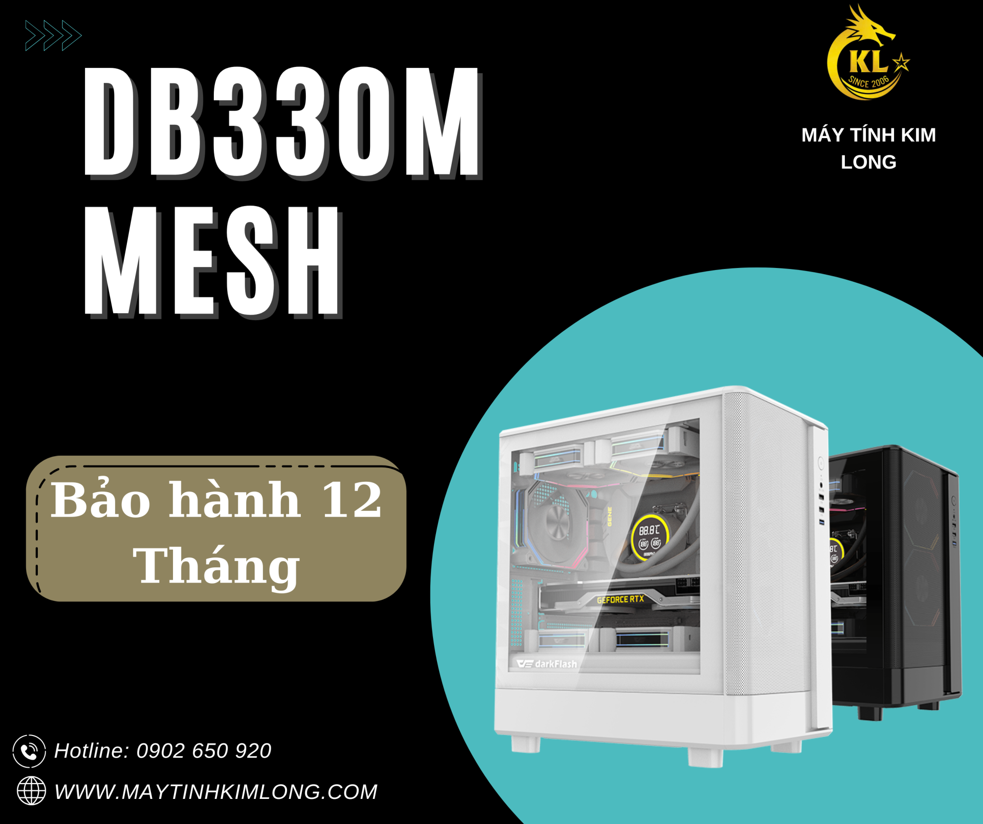 VỎ CASE MÁY TÍNH DARKFLASH DB330M MESH (Full M-ATX)
